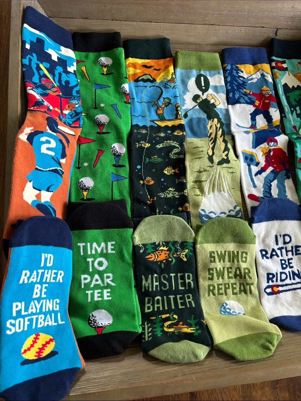 Lavely Men's 7 pairs-Bundle of Novelty Outdoor Activity Crew Socks